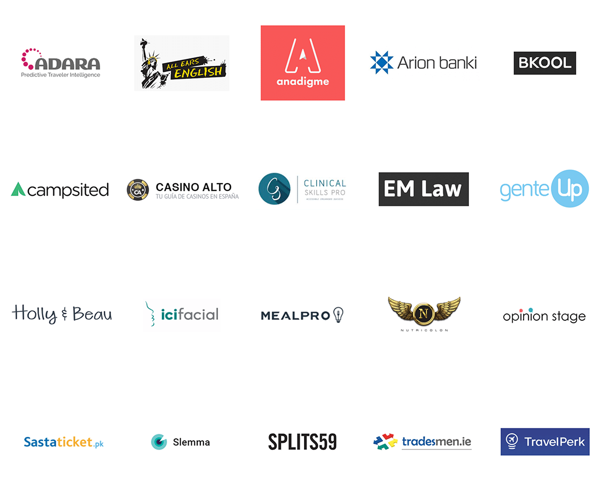 Logos de clientes en casos de éxito